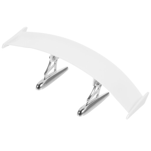 3Pcs White ABS Car Rear Spoiler Tail Wing Universal Easy Adhesive 2