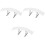 3Pcs White ABS Car Rear Spoiler Tail Wing Universal Easy Adhesive 4