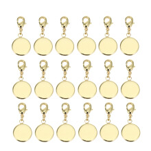 20Pcs Copper Golden Pendant Trays for DIY Jewelry Craft Accessories