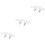 3Pcs White ABS Car Rear Spoiler Tail Wing Universal Easy Adhesive 6
