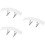 3Pcs White ABS Car Rear Spoiler Tail Wing Universal Easy Adhesive 8