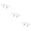 3Pcs White ABS Car Rear Spoiler Tail Wing Universal Easy Adhesive 9