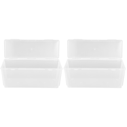 2Pcs Clear Bread Storage Container PP Material Fridge Organizer Box