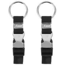 2Pcs Versatile Black Travel Bag Straps with Stainless Steel Buckles