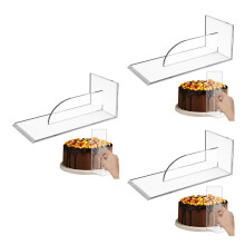 3Pcs Acrylic Cake Smoother Transparent Scraper Durable Baking Tool