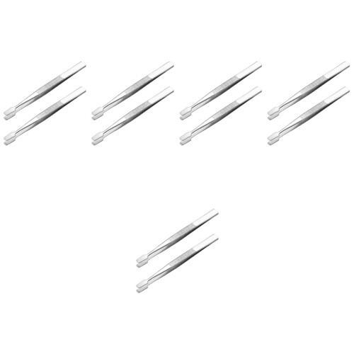 10Pcs Metal Stamp Tweezers Durable Non-Slip Precision Work Tool 2