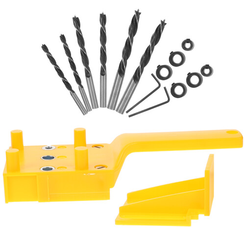 3Sets Yellow Drill Guide Set Doweling Woodworking Tools 1