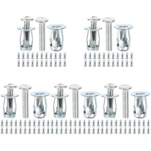 125Sets Silver Petal Nut Expansion Inserts for Hardboard Durable Use