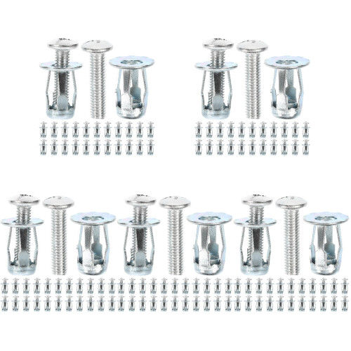 125Sets Silver Petal Nut Expansion Inserts for Hardboard Durable Use