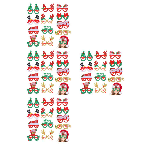 48Pièces Lunettes De Noël Multicolores Décoration