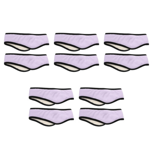 10Pièces De Et Cache-Oreilles Violet En Coton