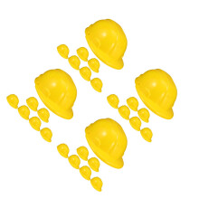 28Pièces Casques De Chantier Enfants Jaunes Plastique Jeu