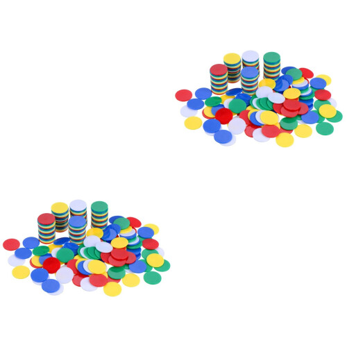 400Pcs Kids Learning Toys Plastic Chips Assorted Color 2