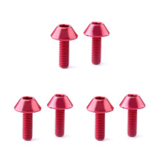 12Pcs Red Bike Brake Screws Aluminium Alloy Lightweight Bolts