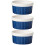 3Pcs Durable Blue Ceramic Dessert and Cooking Bowls 8