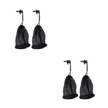 4St Nylon Mesh Bags Ball Bag Zwart Lichtgewicht Voor Golfbalopslag