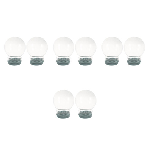 8Pcs Transparent DIY Snow Globe Jars with Rubber Base for Kids