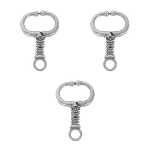3Pcs Reusable Silver Bull Nose Rings Spring-Loaded Traction for Cattle