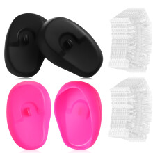 4Pairs Ear Shower Caps Silicone Ear Covers for Bath and Hair Dye