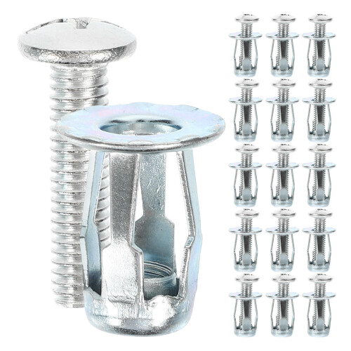 125Sets Silver Petal Nut Expansion Inserts for Hardboard Durable Use 1