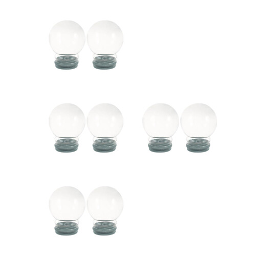 8Pcs Transparent DIY Snow Globe Jars with Rubber Base for Kids 2