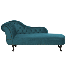 Left-Hand Chaise Longue NIMES Velvet Teal