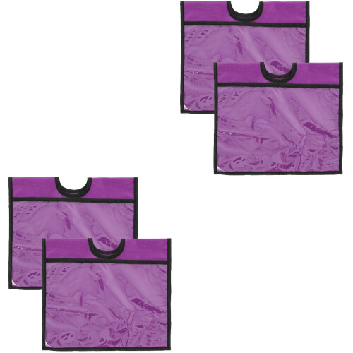 4Pcs Traffic Safety Cone Covers Violet PVC Pe Easy Install 2