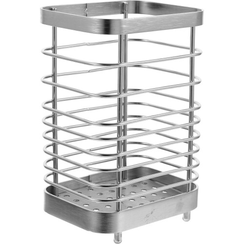 2Pcs Sturdy Silver Cutlery Drying Rack and Kitchen Utensil Holder 1