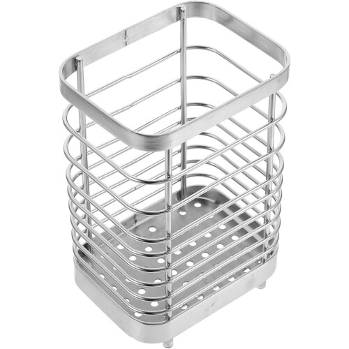2Pcs Sturdy Silver Cutlery Drying Rack and Kitchen Utensil Holder 2
