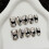 (L) 10PCS Glossy Sequins False Nails, Reusable DIY 3