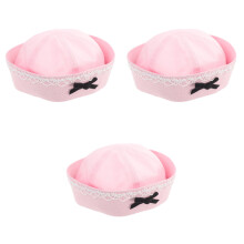3Pièces Casquettes Rose Coton Résistantes Pour Fête Et Plein Air