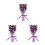 3Pièces Bouquet Violet Ours Pour Cérémonie Graduation 1