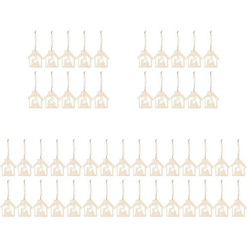100Pièces Pendentif Bois Décor Khaki Suspendu Maison