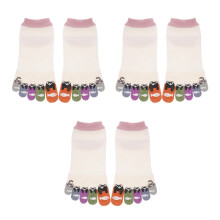 3Pairs Breathable Cotton Toe Socks Womens Cute Multi Use