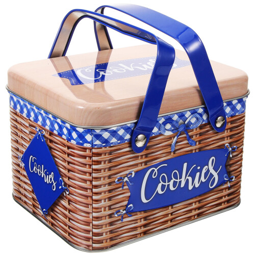 3Pcs Red Metal Pastry Gift Box Portable Cookie Container with Handle