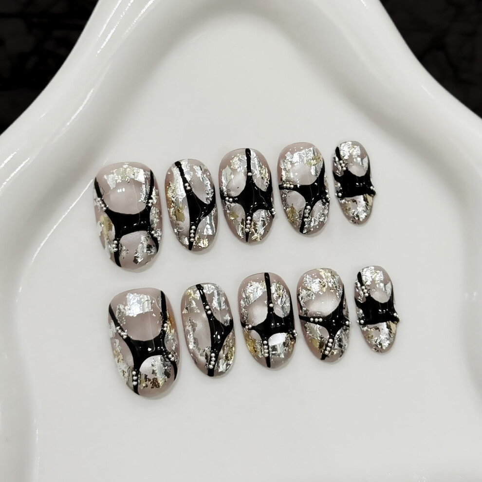 Phui-Pet-Supplies (Xs) 10Pcs Glossy Sequins False Nails, Reusable Diy Decor