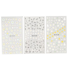 5D Embossed Effects Nail Art Sticker, Exquisite Design Self Adhesive Colorful Flower Decals for Spring Summer Theme DIY Decoration on Nails and
