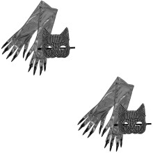 2Sets Halloween Masker Met Gladde Handschoenen Feest En Foto