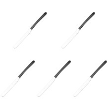 5St Zwarte Makeup Spatula Met Rvs Handvat Voor Cosmetica Mix