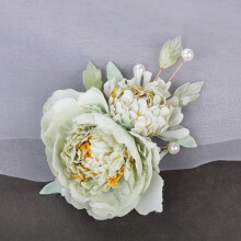 (Light Green) Silk Flower Hairpins for Gown Hairstyles
