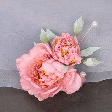 (Orange Powder) Silk Flower Hairpins for Gown Hairstyles
