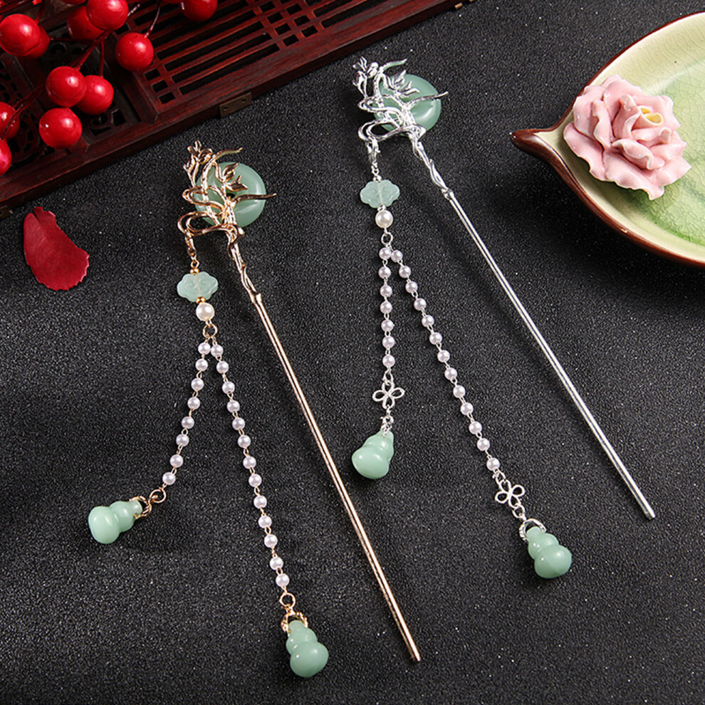 Dachuang Beauty (Silver) Pearl Hair Sticks With Tassel For Women