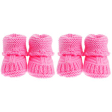 2Paren Zachte Roze Babymuts Gebreide Wol Schoentjes Handmade