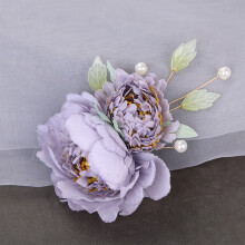 (Gray Purple) Silk Flower Hairpins for Gown Hairstyles