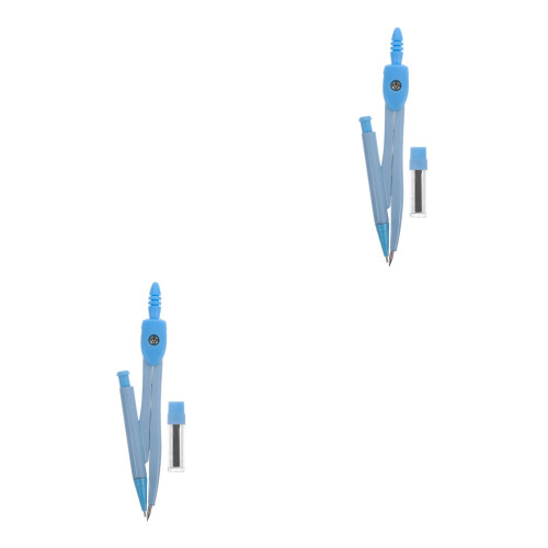 2Sets Compacte Blauwe Metalen Passer Set Voor School En Thuis