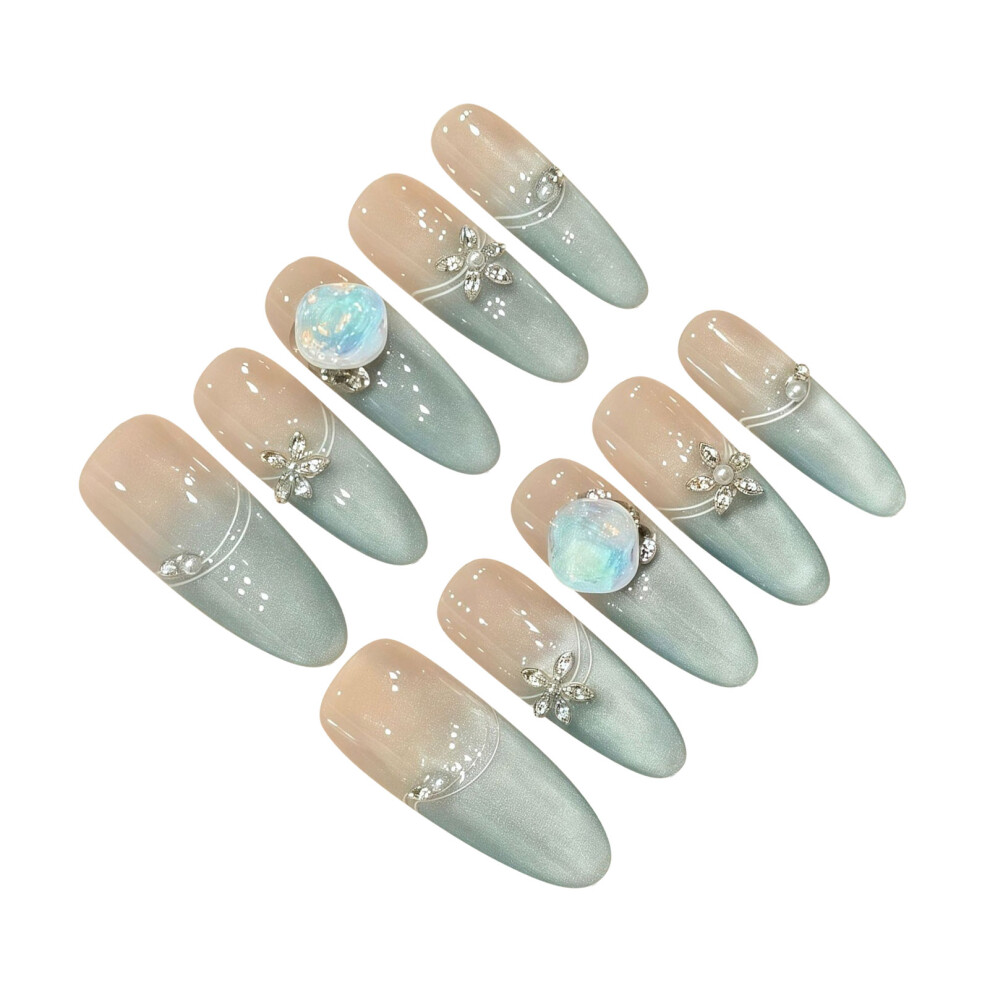 Dachuang Beauty (M) Eco-Friendly Blue Gradient Fake Nails - No Odor