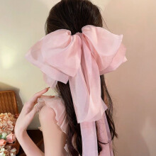 (Pink) Strong Grip Bowknot Hair Clip for All Hair Types