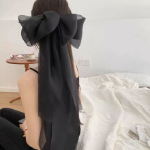 (Black) Strong Grip Bowknot Hair Clip for All Hair Types