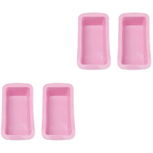 4Stk Rechteckige Silikon Kuchenform Rosa Ideal Für Brot Und Süßes