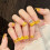 (M) 3D Floral Tiger Print Press-on Nails, 10Pcs 1